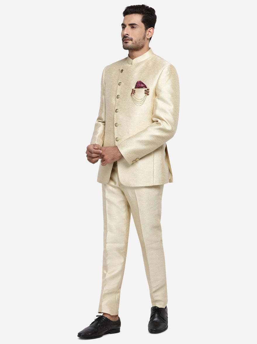 INMONARCH Mens Golden 3 Pc Jodhpuri Suit 6 Button JO1720R34 34 Regular  Golden at Amazon Men's Clothing store
